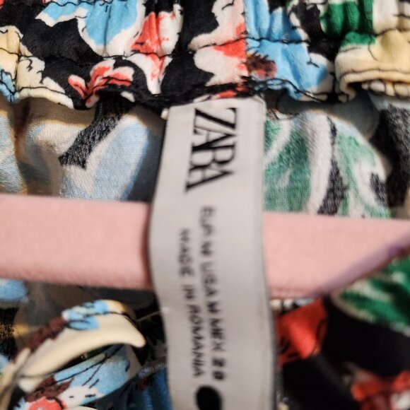 Zara Parachute Floral boho Chic Comfort relaxed fit Medium elastic waist pants - Picture 5 of 6